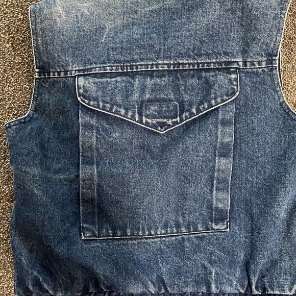 Vintage stonewashed denim vest by. NUGGETS sz m - Picture 4 of 4